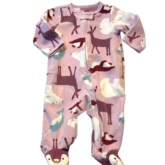 Carter's Baby Girl Bundle of Three Zipper Sleep and Play Fleece Winter F… - Picture 3 of 9